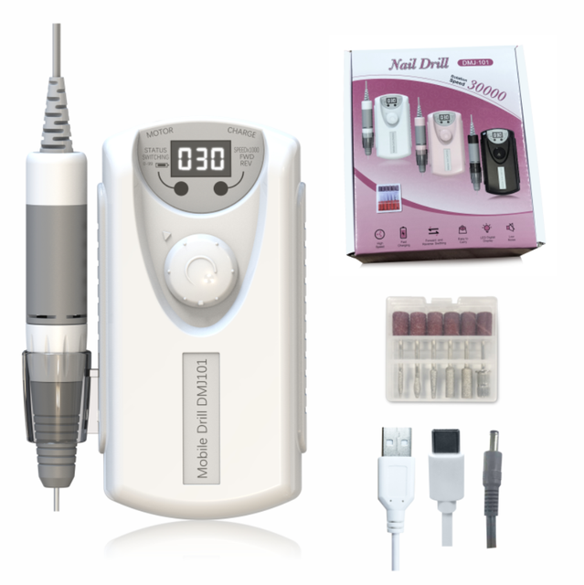 DMJ-101 Portable Rechargeable 35000rpm Nail Drill Machine Manicure Pedicure