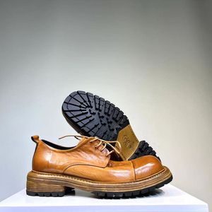 Chaussures en cuir formelles pour hommes de style britannique, chaussures derby à bout rond, chaussures de marié artisanales, chaussures pour hommes à deux attaches - Product Image 4