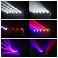 Barre LED longue 5x80W RGBW 4-en-1 avec zoom, faisceau mobile et rotation infinie sur axes XY, contrôle DMX512 RDM, éclairage de scène pour événements DJ