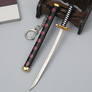 Mini Katana Japonesa com Bainha, Chaveiro de Metal <span class=keywords><strong>Anime</strong></span>, Pingente de Lâmina Samurai para Cosplay, Presente Masculino - Product Image 1