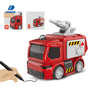 Coche de juguete con sensor de seguimiento de líneas para niños, camión de bomberos a pilas, juguete educativo para dibujar líneas con bolígrafo seguidor. - Product Image 1