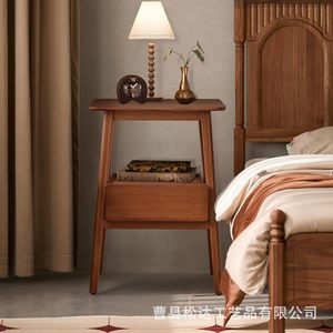 Esta nueva mesa redonda marrón de diseño minimalista y moderno, con un diseño abierto, es adecuada para espacios pequeños en salas de estar y dormitorios. - Product Image 2