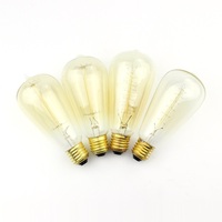Ampoule à incandescence rétro décorative en verre ST58 ST64 110V 220V 25w 40w 60w à intensité variable E26 E27 B22, style antique vintage Edison