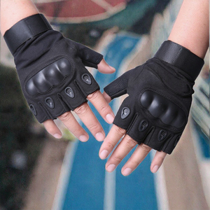 ถุงมือกีฬายุทธวิธีกลางแจ้งครึ่งนิ้วกันลื่นทนต่อการสึกหรอถุงมือขับขี่มอเตอร์ไซด์เพื่อความปลอดภัยในการขับขี่ - Product Image 3