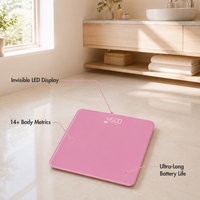Balance de salle de bain numérique haute précision, pèse-personne électronique durable en verre trempé avec écran LED coloré pour la maison