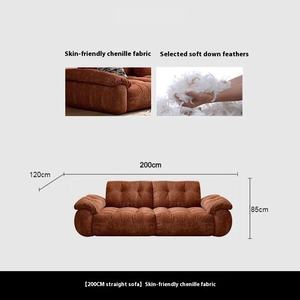 Französisches Antikes Braunes Stoff-Ecksofa-Set im Retro-Stil, High-End 4- bis 5-Sitzer für Wohnzimmer-Möbel mit Schwammfüllung und Eckelement - Product Image 6