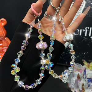 سوار جوهرة للفتيات السحرية ، حبل للهاتف المحمول ، سلسلة مطرزة يدويًا ، سلسلة قصيرة لليد ، سوار بحبل مشبك - Product Image 3