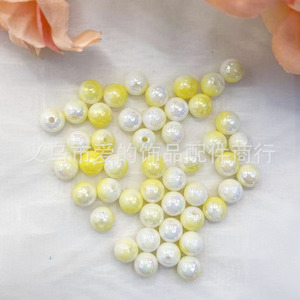 Perles rondes en acrylique couleur Aurora Ab, 6-10mm, trou droit, pour la fabrication de bijoux, perles en vrac, accessoires iridescents faits à la main, DIY - Product Image 4
