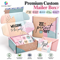 Boîte d'expédition en carton ondulé personnalisée avec sac en papier rose et ensemble de sacs cadeaux pour les cadeaux de fête, les boutiques et l'expédition e-commerce