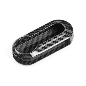 샤샤 탄소 섬유 진짜 시계 커버 키 케이스 커버 인테리어 액세서리 장식 보호 피아트 Abarth 500 - Product Image 3