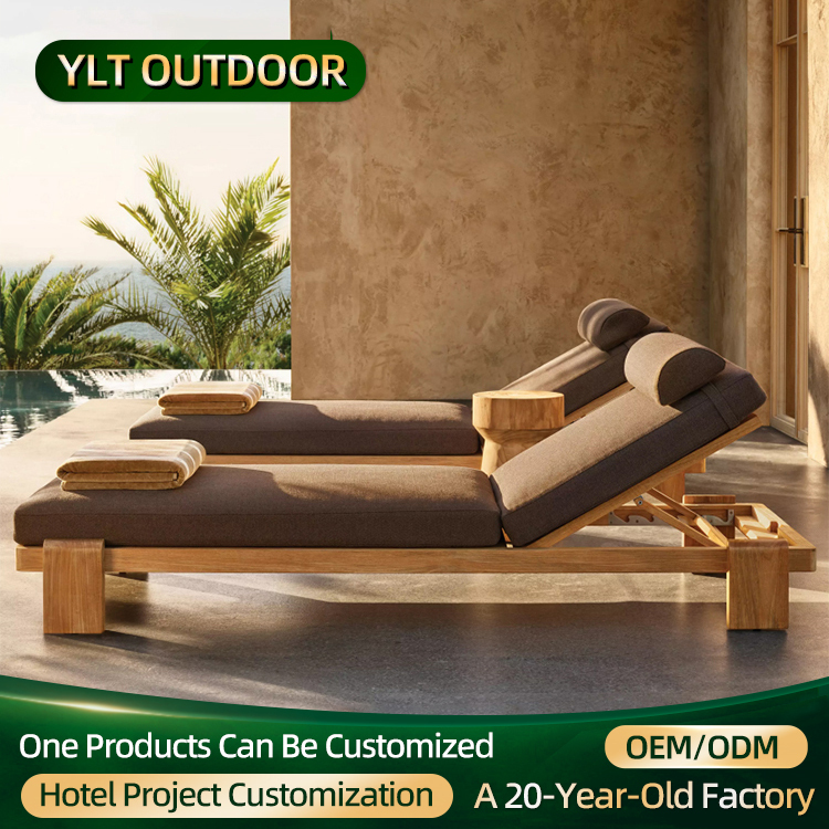 Outdoor Teak Beach Chaise Garden Poolside