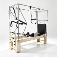 Équipement d'entraînement de yoga 3 en 1 : Machine combinée Pilates Reformer Cadillac en bois