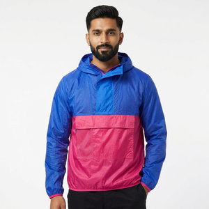 High Quality Sportswear Cycling Running <b>Men's</b> Color Block Windbreaker <b>Jackets</b> Casual <b>Canvas</b> Stand Hooded Vintage Linen Front - Product Image 1
