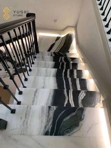 Yushi บันไดหินอ่อนสีขาวแพนด้าโปร่งใสทันสมัยสำหรับวิลล่าอพาร์ทเม้นโรงแรม - Product Image 5