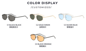 แว่นกันแดดทรงนักบินกรอบวงรีดีไซน์ใหม่ สีสันไล่ระดับ น้ำหนักเบา ป้องกันรังสียูวี 400  โลโก้สั่งทำได้ กรอบโลหะเต็มวง  ตก<span class=keywords><strong>แต่ง</strong></span>สวยงาม เหมาะสำหรับทุกเพศ - Product Image 5