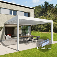 Pergola Bioclimatique Motorisée/Manuelle avec Système Solaire, Accessoire d'Écran, Structure en Aluminium pour Jardin/Extérieur/Abri de Voiture, Résistante au Vent