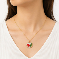 Collier romantique en fleurs séchées véritables, pendentif en résine de fleurs éternelles fait à la main, cadeau pour la fête des mères, anniversaire, bijoux pour femmes