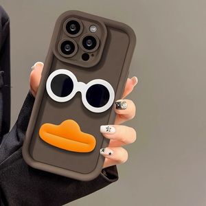 Para <span class=keywords><strong>Samsung</strong></span> S24/S23/A71/A51 Funda para teléfono móvil anticaída con pico de gafas de sol tridimensional para accesorios de fábrica de patos - Product Image 3