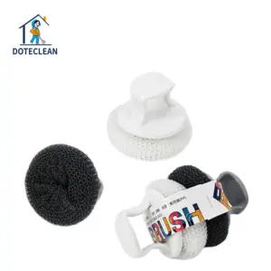 Prodotti per la pulizia della casa scrubber in rete di plastica per utensili da cucina lavapiatti con manico