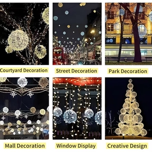 <span class=keywords><strong>Luces</strong></span> LED en Forma de <span class=keywords><strong>Guirnalda</strong></span>, Decoración Festiva para Exteriores, <span class=keywords><strong>Esferas</strong></span> Luminosas Navideñas, Iluminación de Calles, Guirnaldas para Decoración de Árboles - Product Image 2