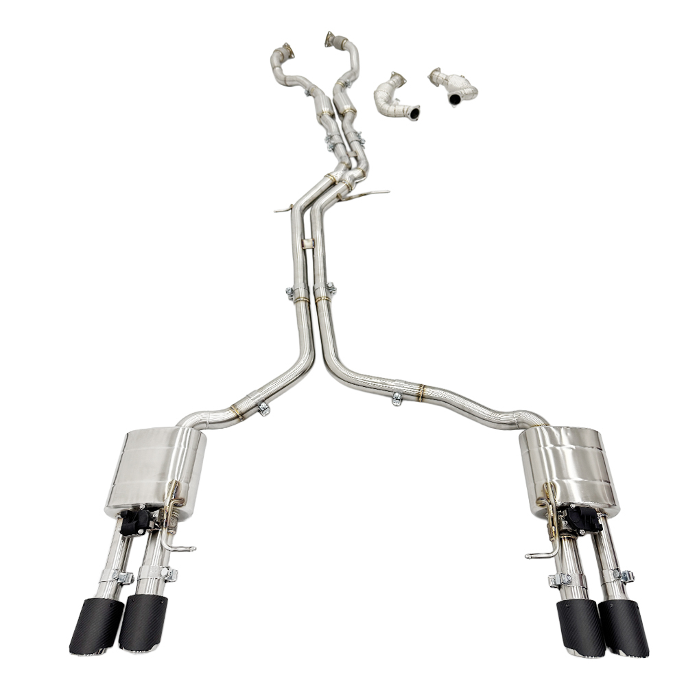 VantaFlow Full Exhaust System for Audi S8 D4 4.0T 2013-2018 Full Exhaust System Catted downpipe and T304 Catback Valvetronic Exhaust
