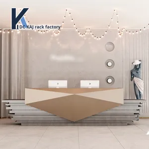 Quầy lễ tân quầy trưng bày giá làm đẹp quầy dịch vụ thẩm mỹ viện hiện đại đơn giản bàn tiếp tân gỗ sơn mài quầy thu ngân cho công ty - Product Image 5