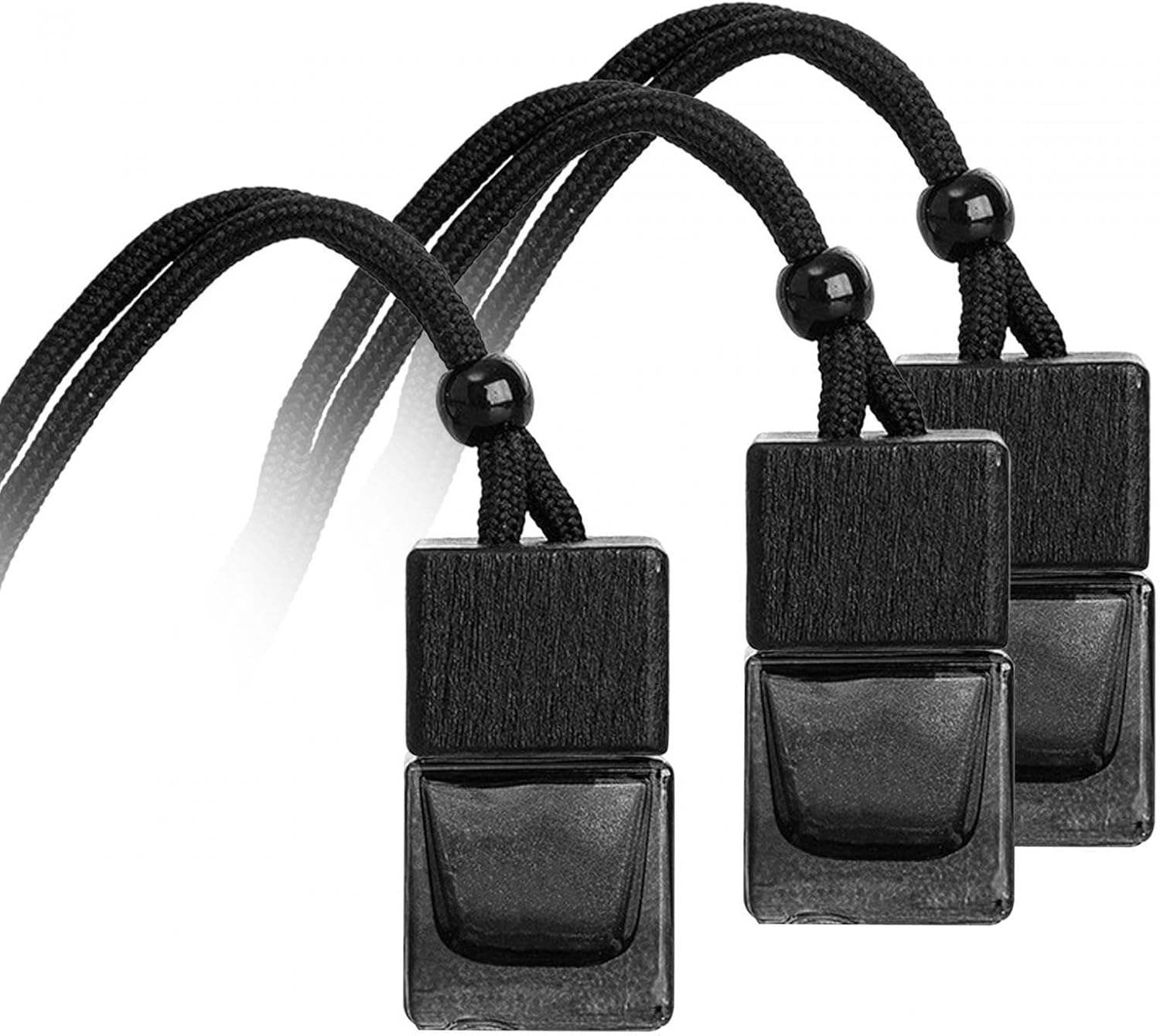 Flacon transparent + bouchon en bois noir