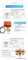 Válvula de bola de agua motorizada eléctrica de latón TMOK DN20 3/4" AC 220V 110V 24V 12V 5V de dos hilos y 3 vías tipo T/L para sistema HVAC