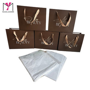 Conjunto de Bolsos Muyang Marrón con Cinta de Satén Suave, Bolsa de Material Poliéster Biodegradable para Pelucas - Product Image 4