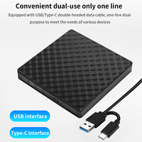 TISHRIC DVD externo USB3.0 lector POP-UP móvil externo tipo C RW REPRODUCTOR DE CD unidades ópticas para ordenador portátil de escritorio iMac