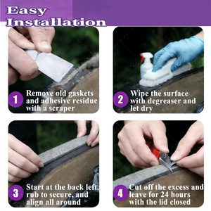 Fire Proof Smoke Proof Felt <strong>Seal</strong> Tape High Temp Self Stick Smoker Gasket Heat Resistant Adhesive <strong>Seal</strong> for BBQ Grill Oven <strong>Stove</strong> - Product Image 4