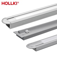 Lampu Kabinet Dapur Lemari Pakaian Ultra Tipis DC12V Aluminium Tersembunyi Dengan Saklar Sensor
