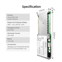 Système de gestion de batterie intelligent (BMS) 3S 4S 12V 150A 200A avec équilibrage de courant 120mA, RS485 CAN pour batteries Li-Ion et batteries de puissance