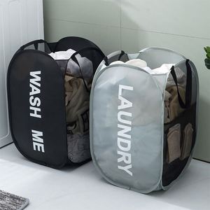 <b>Collapsible</b> Baskets Fold Pop up Basket Honeycomb Mesh Laundry Bags for Dirty Clothes - Product Image 1