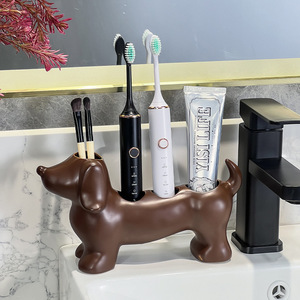 Soporte de Plástico para Cepillo de Dientes Eléctrico con Diseño de Dachshund, Estante de Baño, Organizador de Cepillos de Dientes y Brochas de Maquillaje - Product Image 4