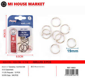 Anelli per libri Pioney in metallo, 8 pezzi, per quaderni e libri, forniture per ufficio e scuola - Product Image 1