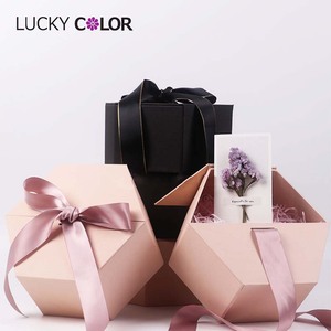 Hot Sale Custom Printing Design Paper Luxury Flower Gift Packaging Box Luxury Gift Box With Ribbon