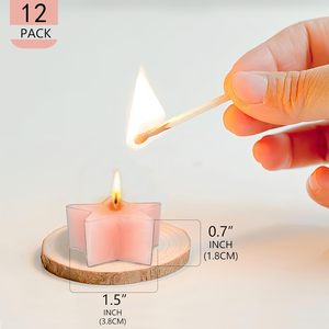 キャンドルキャンドルキャンドルグラデーションピンクローズ花びら香り付きティーライトキャンドル12パック - Product Image 2