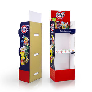 定制便携式零售展示架糖糖饼干纸板纸流行促销可折叠纸板地板支架 - Product Image 1