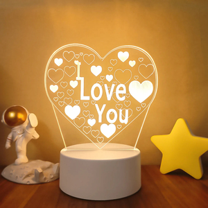 Personalizza Love 3D lampada a forma di cuore in acrilico a LED luce notturna lampada da tavolo decorativa di san valentino amore amore per il <span class=keywords><strong>regalo</strong></span> della <span class=keywords><strong>moglie</strong></span> - Product Image 1