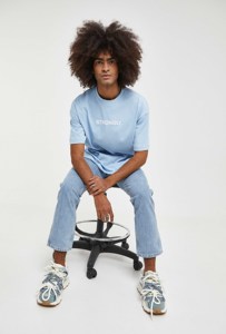 Imperio Shop T-shirt unisexe décontracté en coton doux et respirant, coupe ample et décontractée, surdimensionné, avec col rond, bleu pour homme - Product Image 4