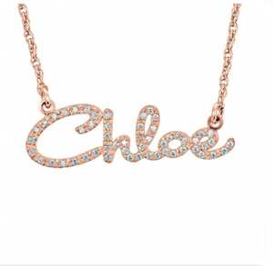 Monili di bling Ghiacciato Placcato Oro Delle Donne Rapper Tennis collana Personalizzato <span class=keywords><strong>Nome</strong></span> Della Catena con il Pendente DELLA CZ - Product Image 3