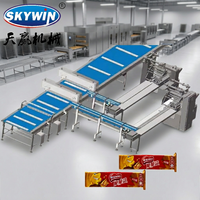 Machine automatique Skywin pour l'emballage, le remplissage, le collage et l'étiquetage de gaufrettes, biscuits, sachets, films, plastiques et papiers, avec deux poussoirs, pour l'alimentation et le tabac