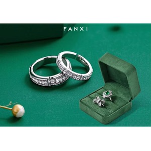 Caja de Anillos de Lino con Logotipo Personalizado FANXI, Caja de Anillos Sólida de Alta Gama al por Mayor, Caja de Empaque para Joyería - Product Image 6