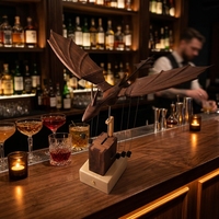 Sculpture cinétique de dragon en bois artisanal de qualité supérieure, décoration pour bars de luxe, restaurants, bureaux d'accueil d'hôtels et centres commerciaux