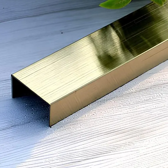 2024 profiles decorative gold brushed stainless steel T profile strip metal wall tile trim for interior decor