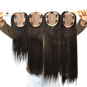 Toppers 100% cheveux humains, meilleure qualité, topper pour femmes, base en soie, toutes tailles, couleur noire naturelle, cheveux Remy - Product Image 1