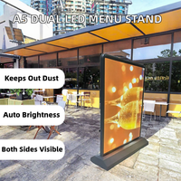 Boîte à lumière LED en alliage d'aluminium double face A5, couleur pleine, 5000 lumens, faible consommation, support de menu de restaurant, bar, magasin, présentoir de table