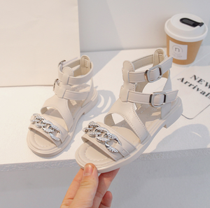 Summer New Style Girls Gold High Top Sandals <b>Soft</b>-soled Princess <b>Shoes</b> Retro Children <b>Shoes</b> - Product Image 4