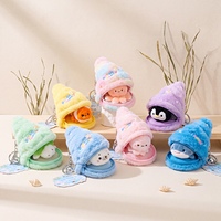 Gantungan Kunci Boneka Bentuk Kerang, Dompet Resleting, Boneka Mini Hewan Laut Lepas Pasang, Seri Lautan, Aksesoris Tas, Grosir